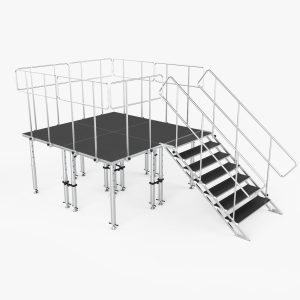 ProX 8' x 8' Social Distancing Area w/ Stairs, Guardrails and Adjustable Legs up to 48" - Image 2