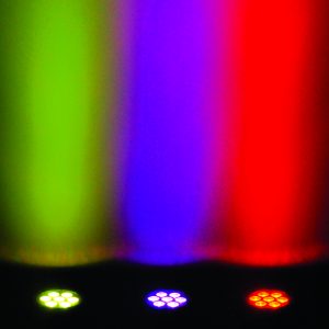 Example of seven quad-colored RGBA LEDs