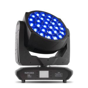 Main view of RGBW LED yoke wash fixture