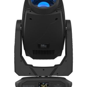 Front view of LED yoke spot fixture