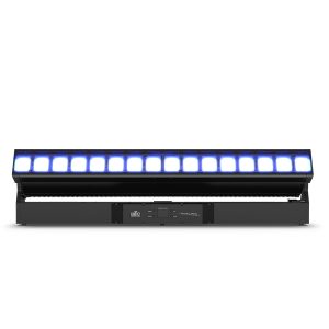 Front view of motorized outdoor-ready tilting batten