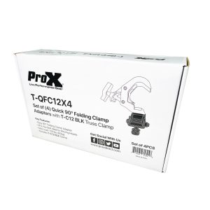 Set of (4) Quick 90º Folding Moving Head Clamp Adapters with T-C12 Truss Clamp 2 in. Diameter Black Finish - Max Load: 330 lbs - Image 8