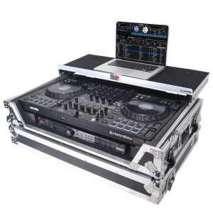 Flight Style Road Case For Pioneer DDJ-FLX10 DJ Controller with Laptop Shelf 1U Rack Space and Wheels - Image 3