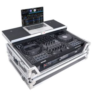 Flight Style Road Case For Pioneer DDJ-FLX10 DJ Controller with Laptop Shelf 1U Rack Space and Wheels - Image 2