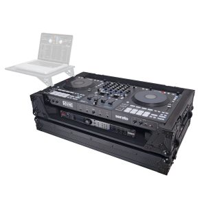 ATA Flight Style Road Case For RANE Four DJ Controller with 1U Rack Space and Wheels - Black Finish - Image 2