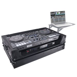 ATA Flight Style Road Case For RANE Four DJ Controller with 1U Rack Space and Wheels - Black Finish - Image 4