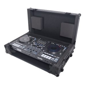 ATA Flight Style Road Case For RANE Four DJ Controller with 1U Rack Space and Wheels - Black Finish - Image 8