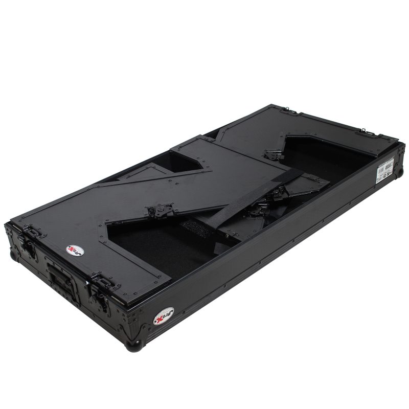 DJ Z-Table Folding DJ Table Mobile Workstation Flight Case Style with Handles and Wheels - Black Finish - Image 10