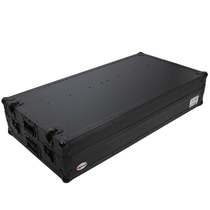 DJ Z-Table Folding DJ Table Mobile Workstation Flight Case Style with Handles and Wheels - Black Finish - Image 12