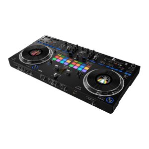 Side view of Scratch-Style 2-channel DJ Controller