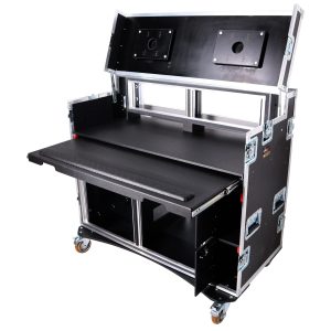 ProX XZF-AVPRO 2X12U 2X4U Mobile AV Broadcasting Streaming Recording Studio Workstation Case with 2x 4U Top 2x 12U Bottom