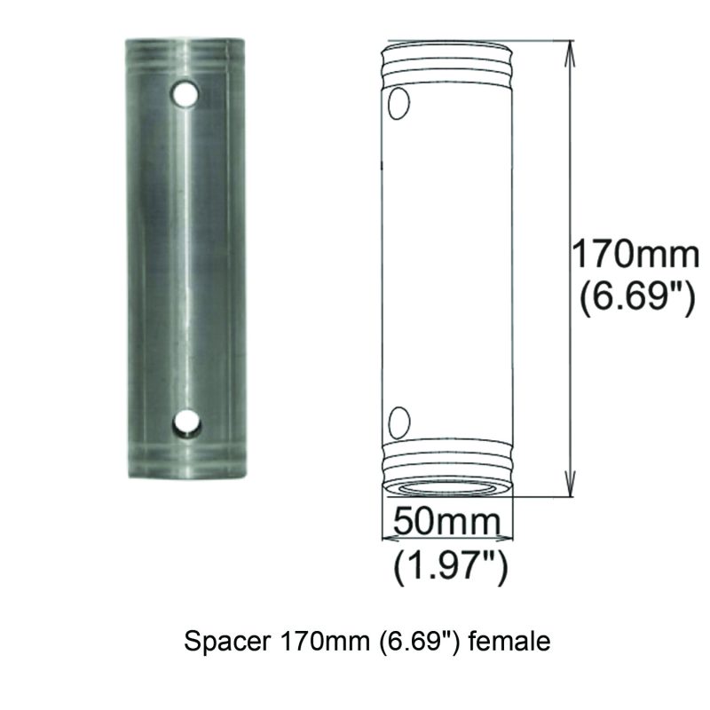 Spacer 170mm Female Coupler