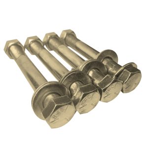 Set of (4) 5" Length Hex Long Truss Bolts Nuts and Washers Grade 8 (5/8"-11 x 5 NC)