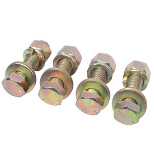 Set of (4) 2.5" Length Hex Short Yellow Zinc Truss Bolts Nuts Washers Grade 8 (5/8"-11 x 2-1/2 NC) - Image 2