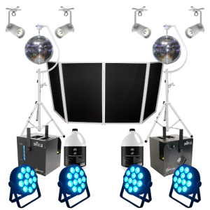 DJ Light Package Bundle with Facade, PAR Can Lights, and Haze Machine