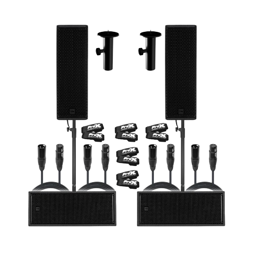 RCF Active Speakers & Subwoofers Double Bundle – (2) RCF TT 515-A, (2) TT 808-AS Subwoofers & essential accessories