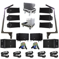 RCF Line Array Package: (6) HDL 6-A 2-Way, (2) SUB 8006-AS 2 x 18″ Woofer, (2) Flight Cases w/ wheels, (2) Telescopic C-Shape Support