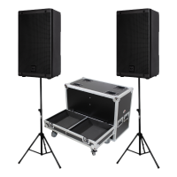 RCF portable pa speaker, ATA flight Case, Stands - bundle