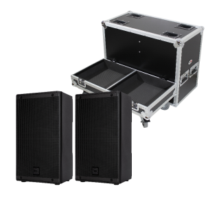 RCF ART 910-A Speakers and Case Bundle – (2) Speakers and (1) ProX ATA Flight Case