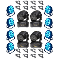 led stage lighting package, LUMIOS® Cliff JumperKV90, LumiOS SMART 80RGB + WW (3200K) LED par, ProX O-clamp