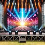 LED-Big-Screens-for-Stage-feature, Stage lights, LED video wall, outdoor event.