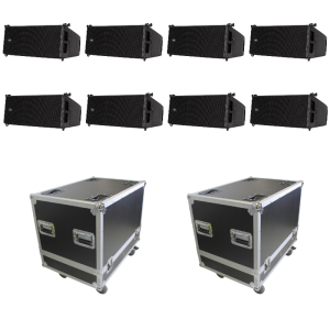 RCF Speakers Line Array Bundle: (8) HDL 6-A Modules & (2) ProX Flight Cases