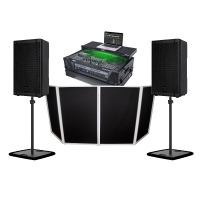 Pioneer-DDJ-FLX10-Case-with-RCF-Speakers-package-w-DJ-facade-&-Chauvet-Speaker-Stands