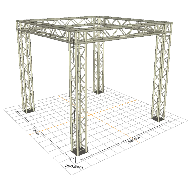 Trade Show Booth Truss Package 10ft x 10ft x 10ft