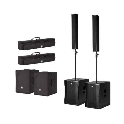 (2) RCF EVOX 12 Portable Array PA Systems Package - Optional Cover Pair