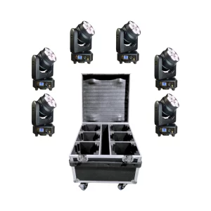 Lumios Firefly KV740 Moving Head Bundle (6 Lights + ATA Flight Case) – High-CRI Professional Stage Lighting Kit