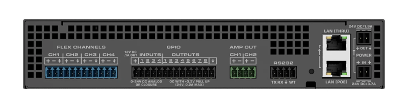 Q-SYS QIO-FLEX4A 4 Flex Inputs and 2 Amp Output Network Expander - Image 2
