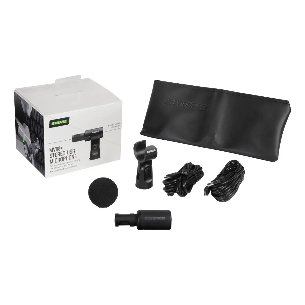 Kit Contents View of Shure MV88+ USB Microphone