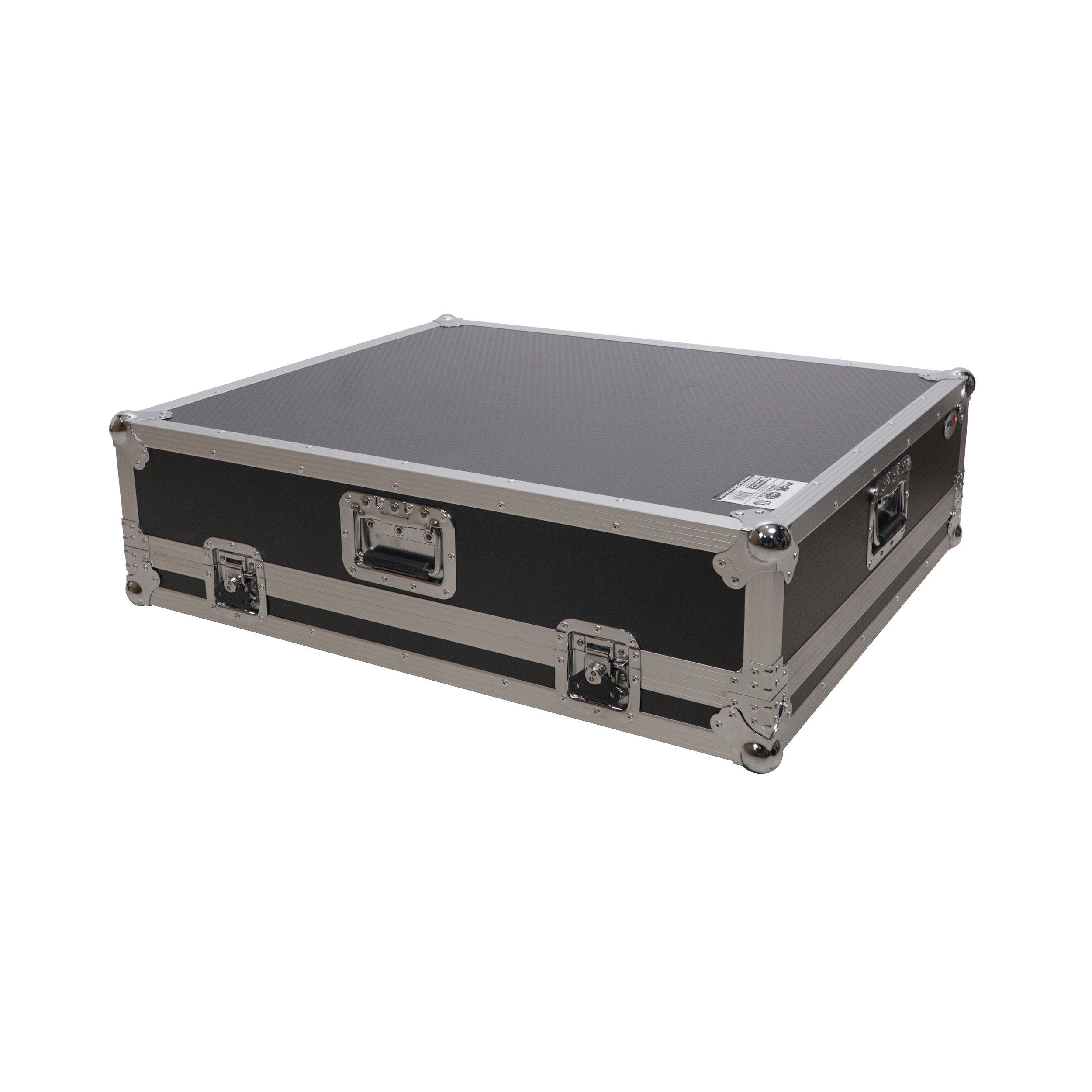 XS-PRE32S64SW Closed flight case with label and reinforced metal edges