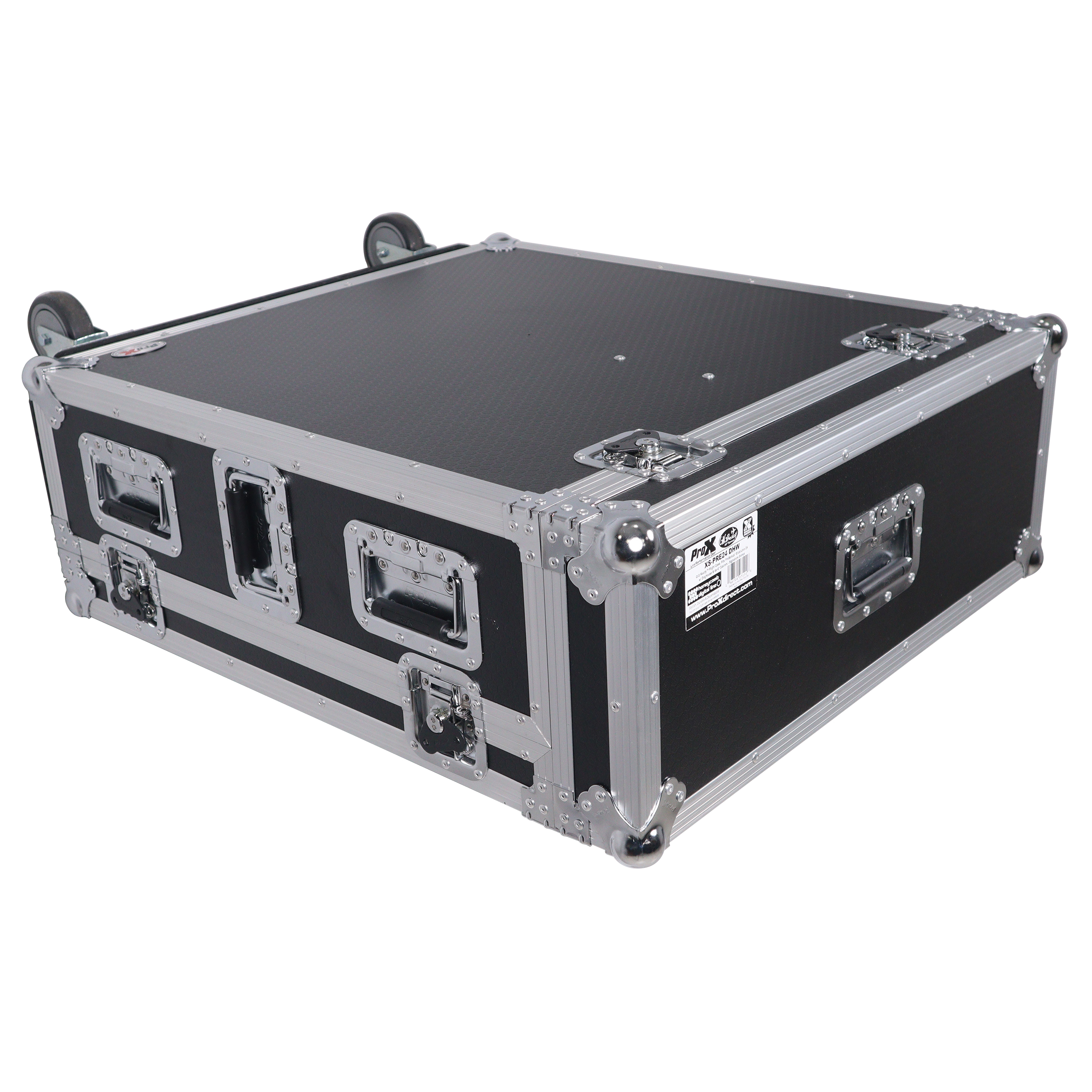 XS-PRE32SXDHW Wheeled transport case with barcode label and handles